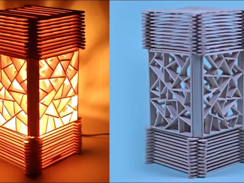 ایده خلاقانه برای ساخت چراغ خواب از چوب بستنی !