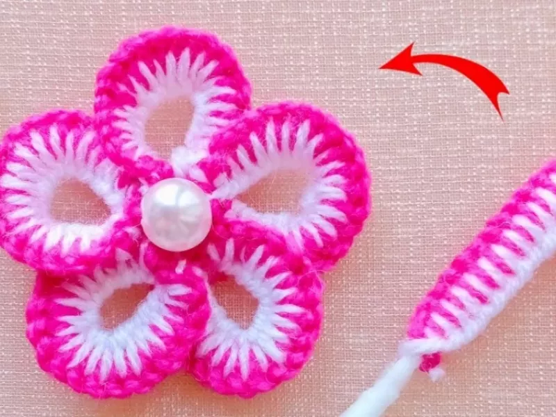 با گوش پاک کن به راحتی با نخ کاموا گل فانتزی درست کنیم !