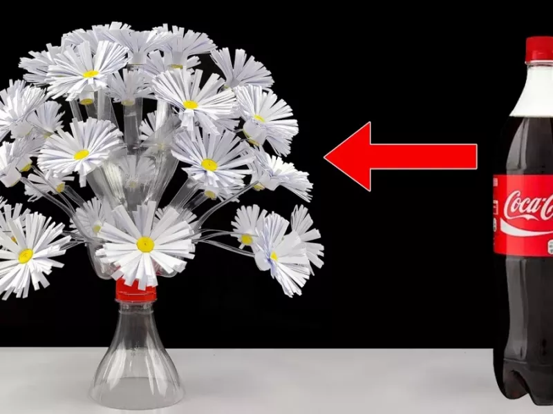 بازیافت بطری های پلاستیکی به گل زیبای دکوری !