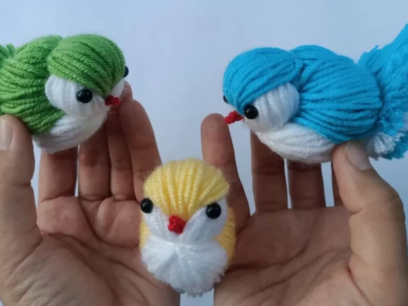 چگونه از نخ کاموایی پرنده بسازیم !