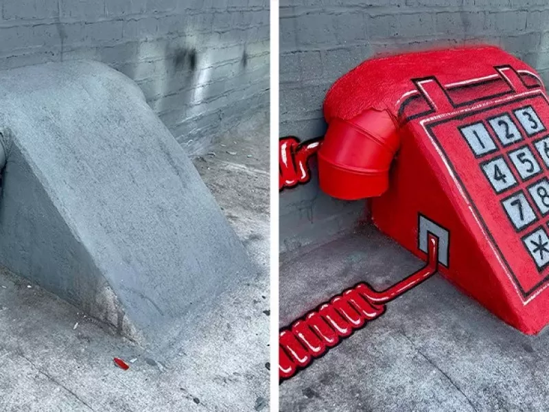 هنرمند خیابانی شی های خسته کننده خیابان را به آثار هنری تبدیل کرد !