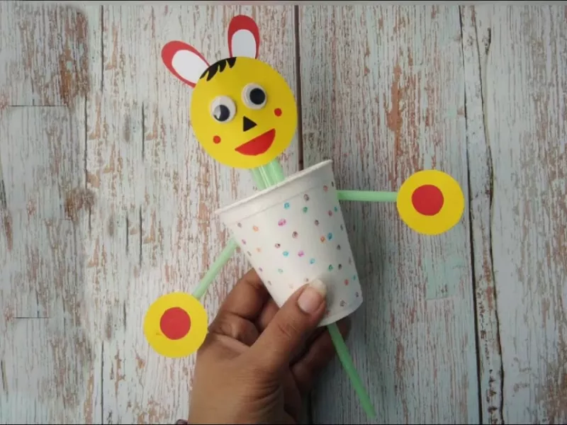 آموزش ساخت اسباب بازی عروسکی کاغذی /  اسباب بازی فنجانی آسان و خنده دار