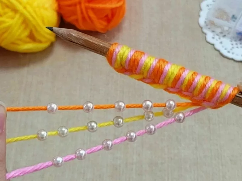 من در یک روز 50 تا درست کردم و همه را فروختم! ایده فوق العاده زیبا گل گلسر با نخ و مداد