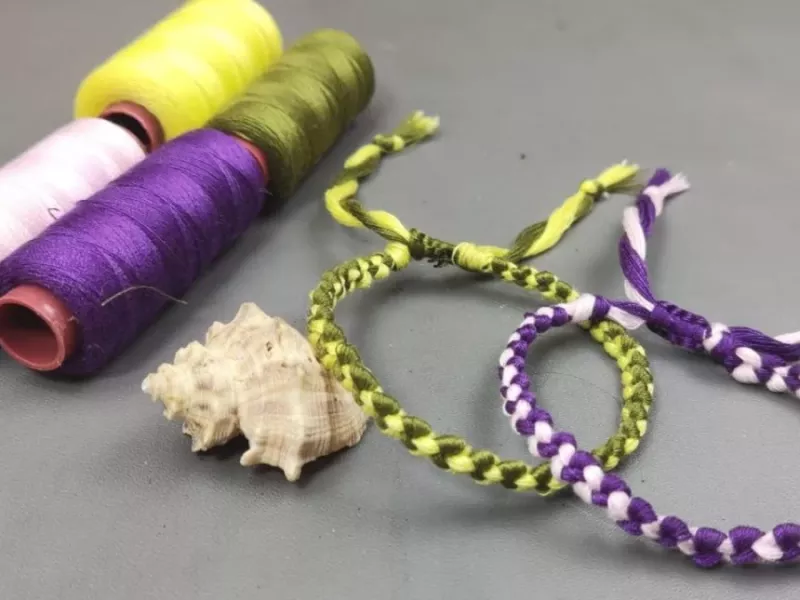 آموزش دستبند دوستی فوق العاده زیبا و آسان با نخ خیاطی !