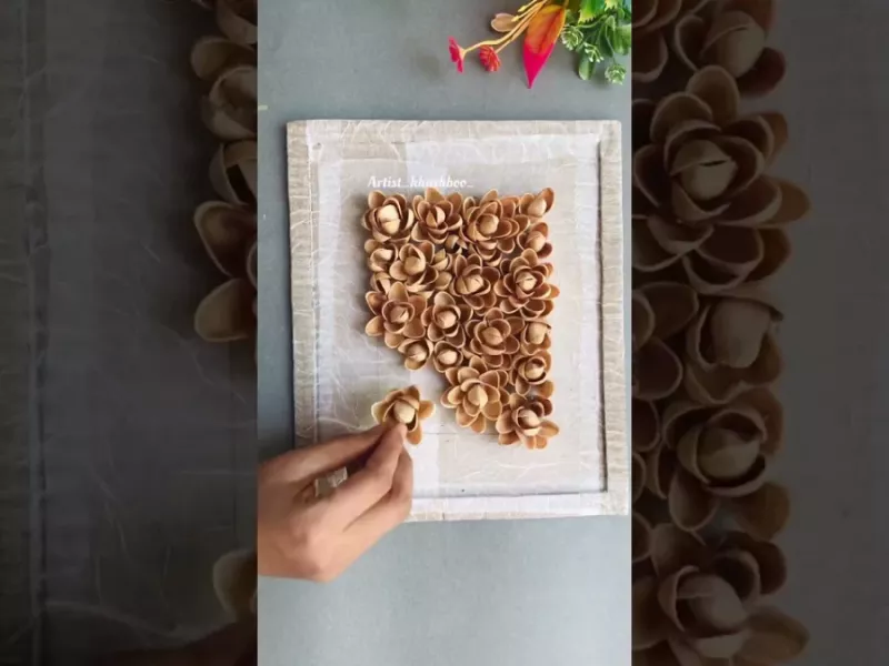 ایده کاردستی دیوارکوب با پوست پسته / ایده صنایع دستی دور ریختنی