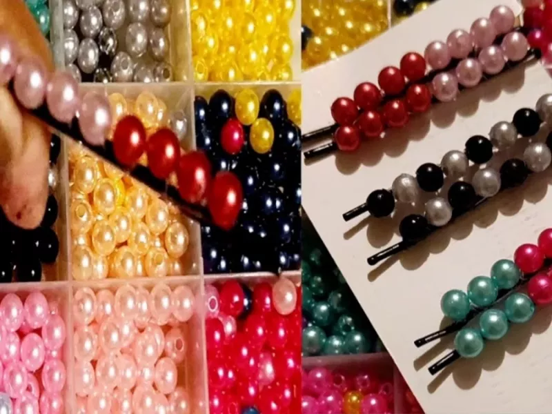 نحوه ساخت گیره مو با استفاده از مروارید/ گیره مو مرواریدی