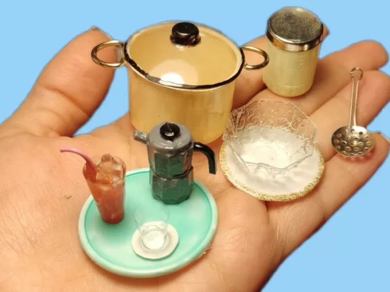 آموزش ساخت وسایل آشپزخونه مینیاتوری با مواد دور ریز / وسایل آشپزخونه بساز