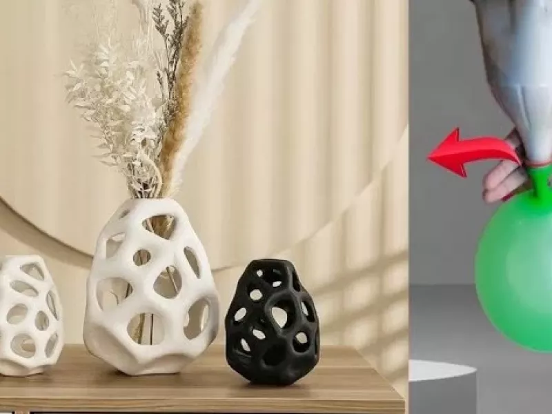 با بادکنک و گچ گلدان تزئینی مدرن و زیبا درست کن !