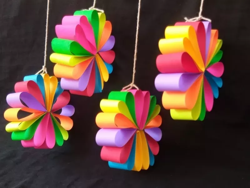 تزئین دیوار با استفاده از کاغذهای رنگی / کاردستی خلاقانه