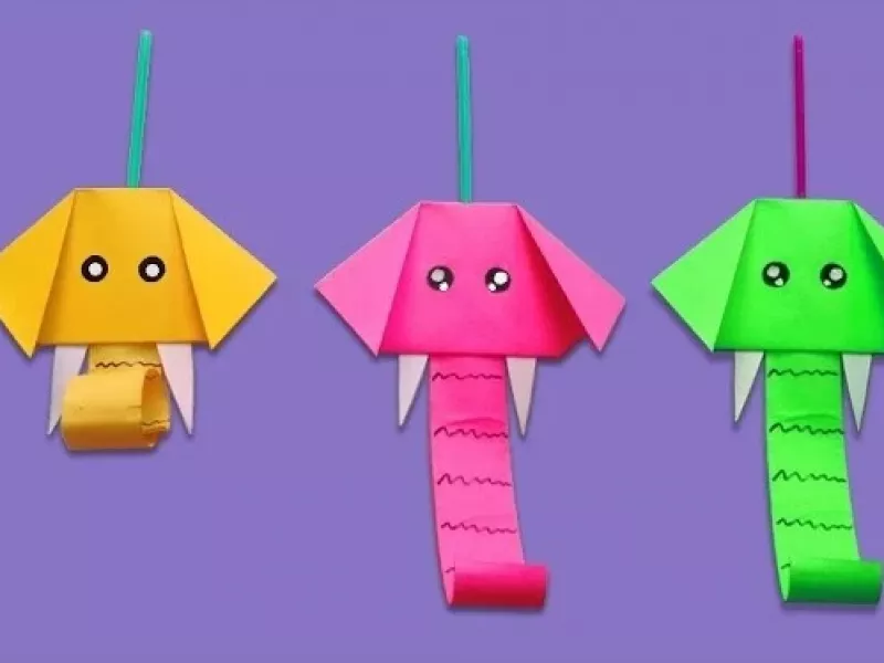 آموزش ساخت کاردستی اسباب بازی متحرک فیل کاغذی برای بچه ها !