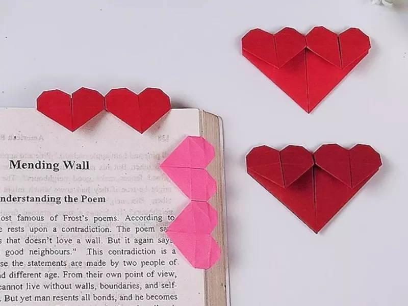 آموزش نشانه گذاری قلب اوریگامی آسان / نشانک های قلب کاغذی برای کتابت درست کن