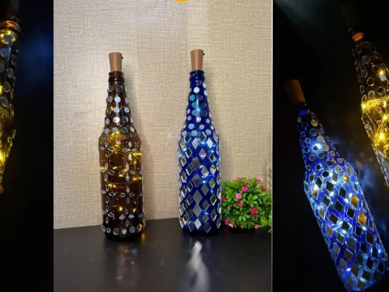 بطری شیشه ای خالی و بی استفاده رو تبدیل به چراغ خواب کن / ایده بازیافت شیشه