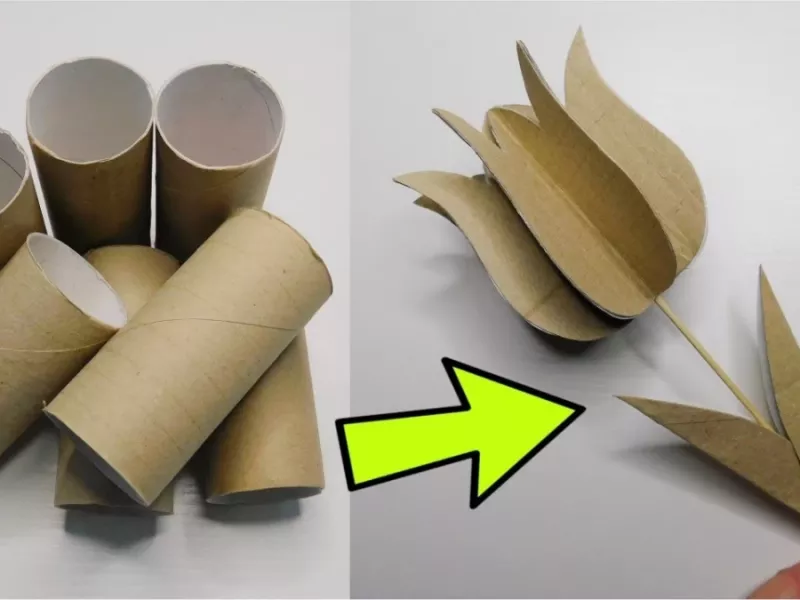 ایده کاردستی رول دستمال توالت فوق العاده / ساخت گل لاله