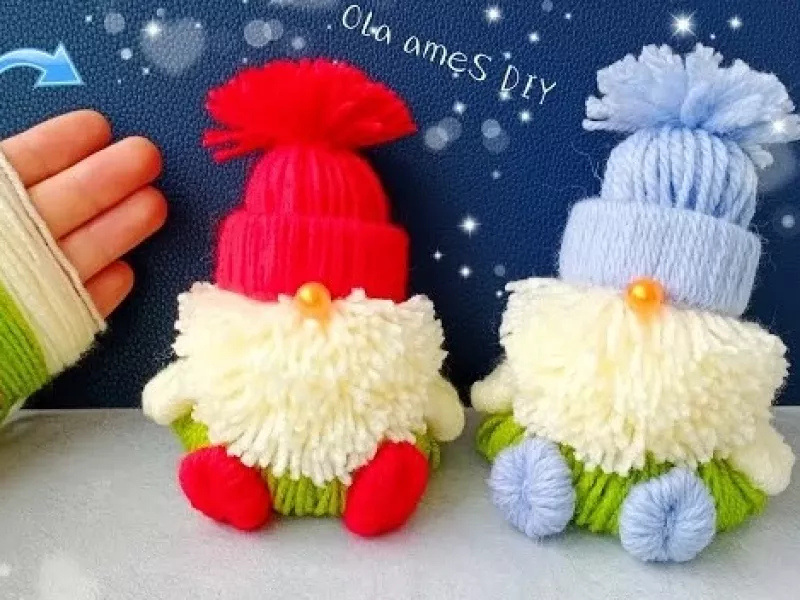 ساخت عروسک های کوتوله کاموایی فقط با دستانت / ایده کاردستی کاموایی