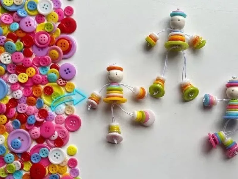 من از دکمه ها عروسک زیبا می سازم / آموزش جاکلیدی عروسکی