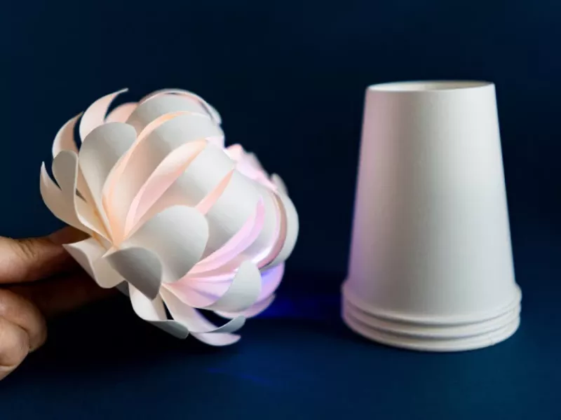 چگونه با لیوان کاغذی چراغ خواب درست کنیم / ایده دکوراسیون منزل