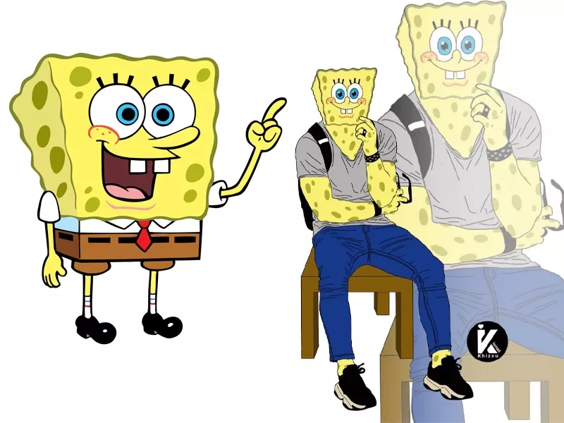 شخصیت های کارتون باب اسفنجی با استایل انسانی!