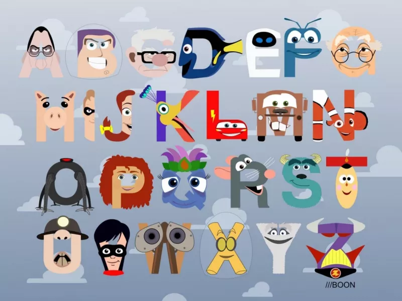 حروف الفبای انگلیسی رو به سبک دیزنی و شخصیت های کارتونی ببینید!