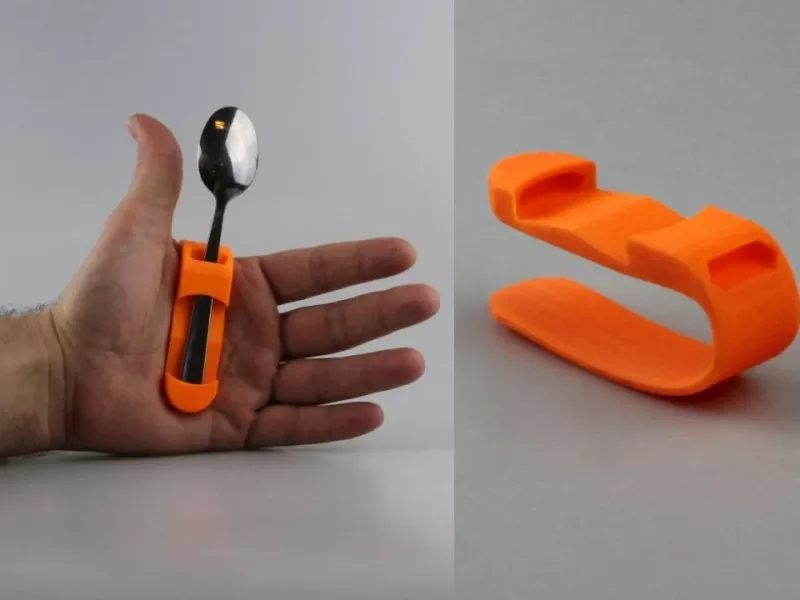 وسیله ای کاربردی برای افراد معلول / در دست گرفتن قاشق و چنگال برای افراد معلول به راحتی آب خوردن!