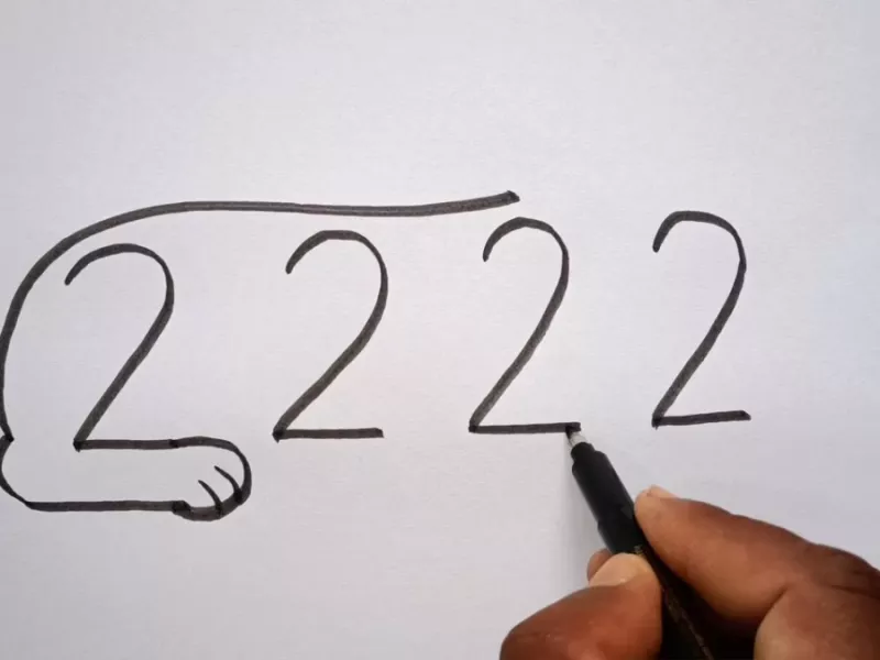 با چهار تا 2 چگونه سگ بکشیم/ طراحی سگ با عدد 2222!