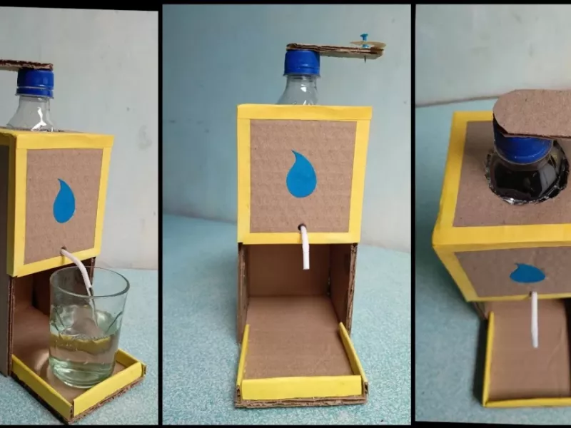 چگونه با مقوا یک کلمن آب بسازیم /ساخت آب سردکن خانگی با مقوا !