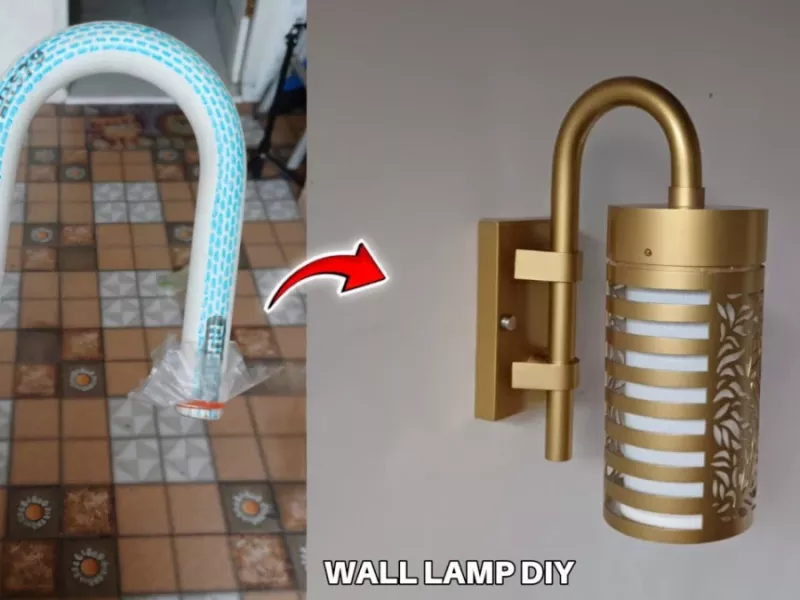 ایده ساخت دکوری دیواری با لوله پی وی سی: نحوه ساخت لامپ تزئینی دیوار !