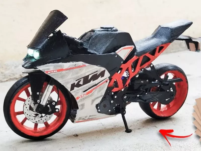 نحوه ساخت موتور سیکلت فقط با استفاده از مقوا | KTM RC 390 !