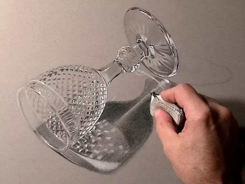 کشیدن یک لیوان کریستالی به صورت حرفه ای !